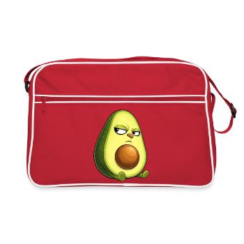Cool avocado with sunglasses skeptical look - Retro Bag - red/white - Front