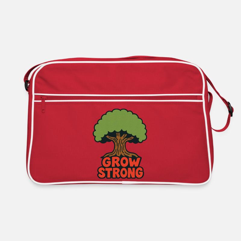 Grow Strong Tree Retro-Logo Retro Tasche
