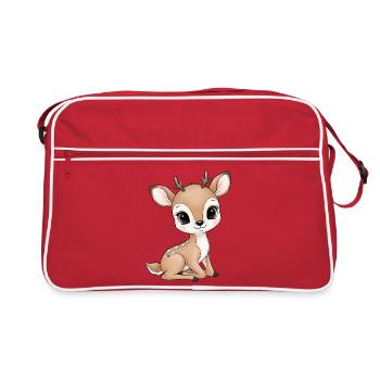 Cute Foal Cartoon - Retro Bag - red/white - Front