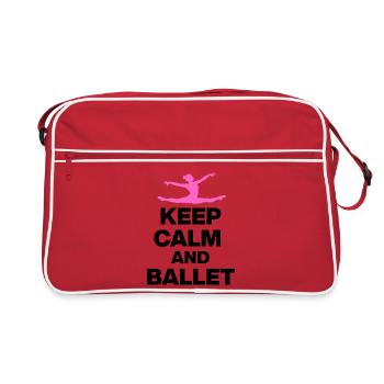 KEEP CALM AND BALLET, GRACE & POWER! BALLET FAN🩰 - Retro Bag - red/white - Front