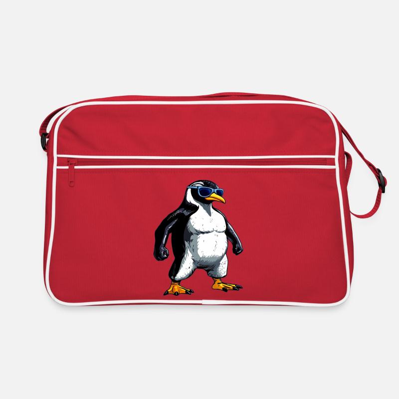 Pinguin Bodybuilder Retro Tasche