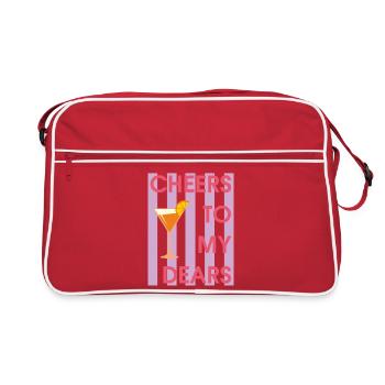 Cheers to my loves, Cheers - Retro Bag - red/white - Front