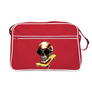 Skull Skateboarder - Retro Bag - red/white - Front
