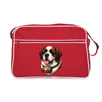 Cadeau de la chemise Saint-Bernard pour les amateurs de chiens - Sac Retro - rouge/blanc - Devant