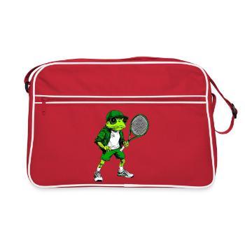 Tennis Frösche - Retro Tasche - Rot/Weiß - Vorne