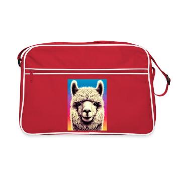 Alpaka - Retro Tasche - Rot/Weiß - Vorne