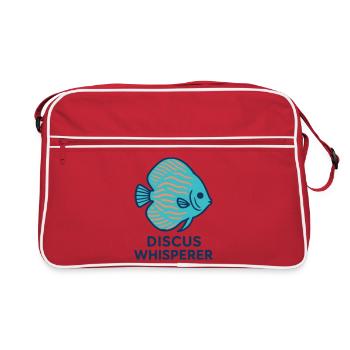 Passionné de Poisson Discus Bleu et Orange - Sac Retro - rouge/blanc - Devant