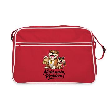 Luxus-Hundebande Cartoon - Retro Tasche - Rot/Weiß - Vorne