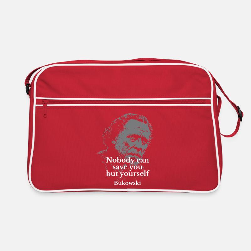 Zitat von Charles Bukowski über Selbstständigkeit Retro Tasche