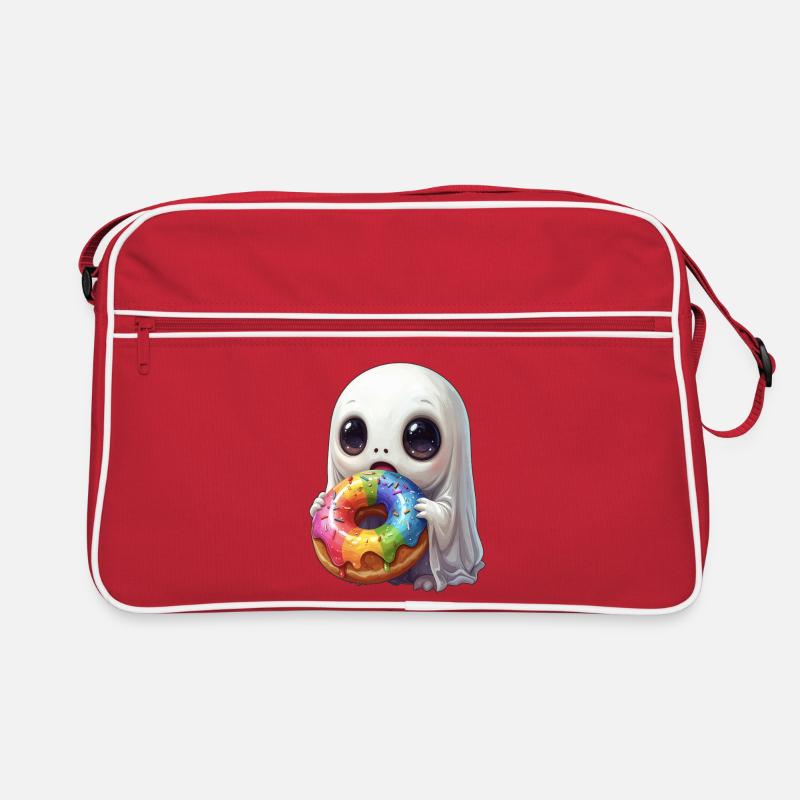 Fantôme de beignet flippant et mignon Sac Retro