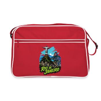Rio de Janeiro Silhouette - Retro Tasche - Rot/Weiß - Vorne