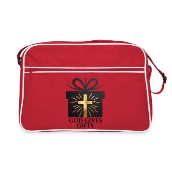 Dieu offre des dons - noir - Sac Retro - rouge/blanc - Devant