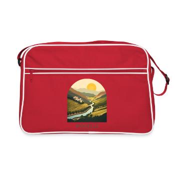Moselle, Allemagne | Affiche vintage de la vallée de la rivière - Sac Retro - rouge/blanc - Devant