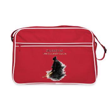 Le silence est le cadeau stoïque le plus tranchant des samouraïs - Sac Retro - rouge/blanc - Devant