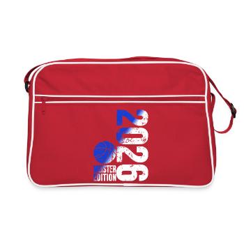 Basketball Master Shirt 2026, blue white - Retro Bag - red/white - Front