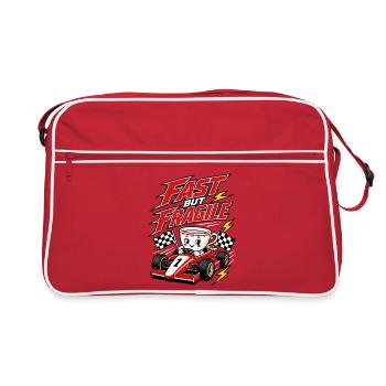 Café de course rapide mais fragile - Sac Retro - rouge/blanc - Devant