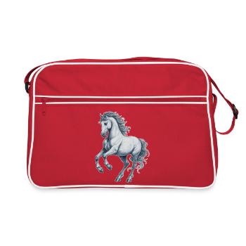 Pferd - Retro Tasche - Rot/Weiß - Vorne