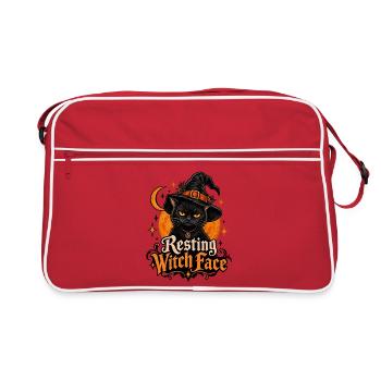 "Das ultimative "Resting Witch Face"-Design! - Retro Tasche - Rot/Weiß - Vorne