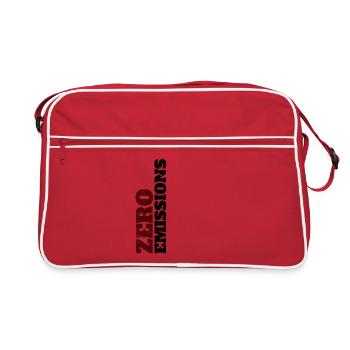 Zero Emissions / elektrisch fahren / Elektroauto - Retro Tasche - Rot/Weiß - Vorne