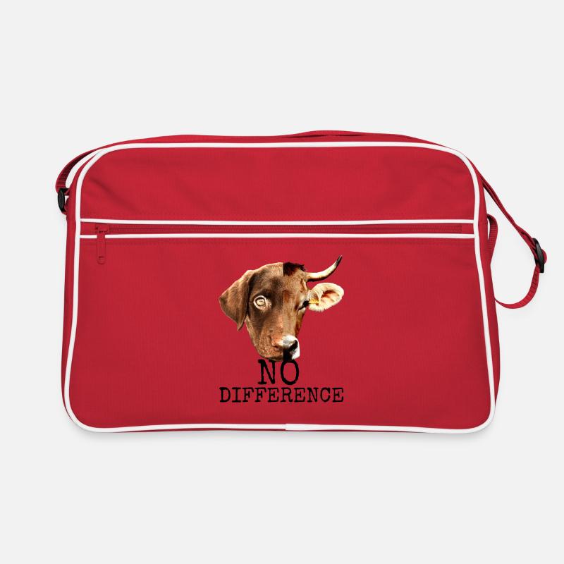 No Difference Pro Vegan Vegetarier Tierschutz Retro Tasche