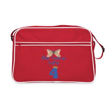 When i wake up i will be 4 - Retro Tasche - Rot/Weiß - Vorne