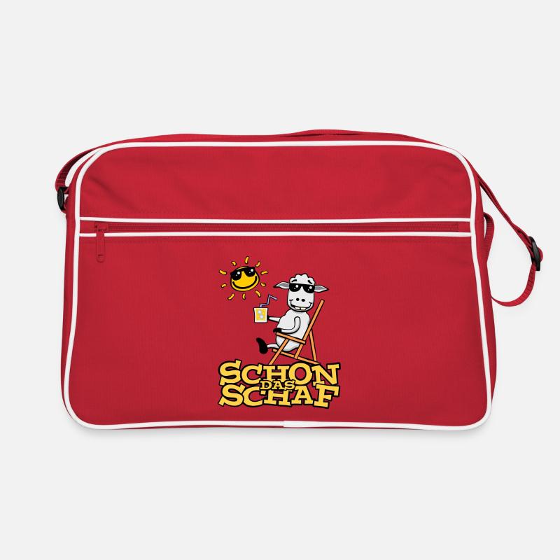 Lustiges Schaf (mit Text) Retro Tasche