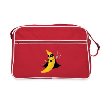 Banana Superheld - Retro Tasche - Rot/Weiß - Vorne