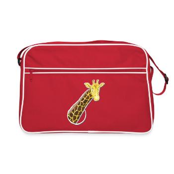 the looking giraffe - Retro Bag - red/white - Front