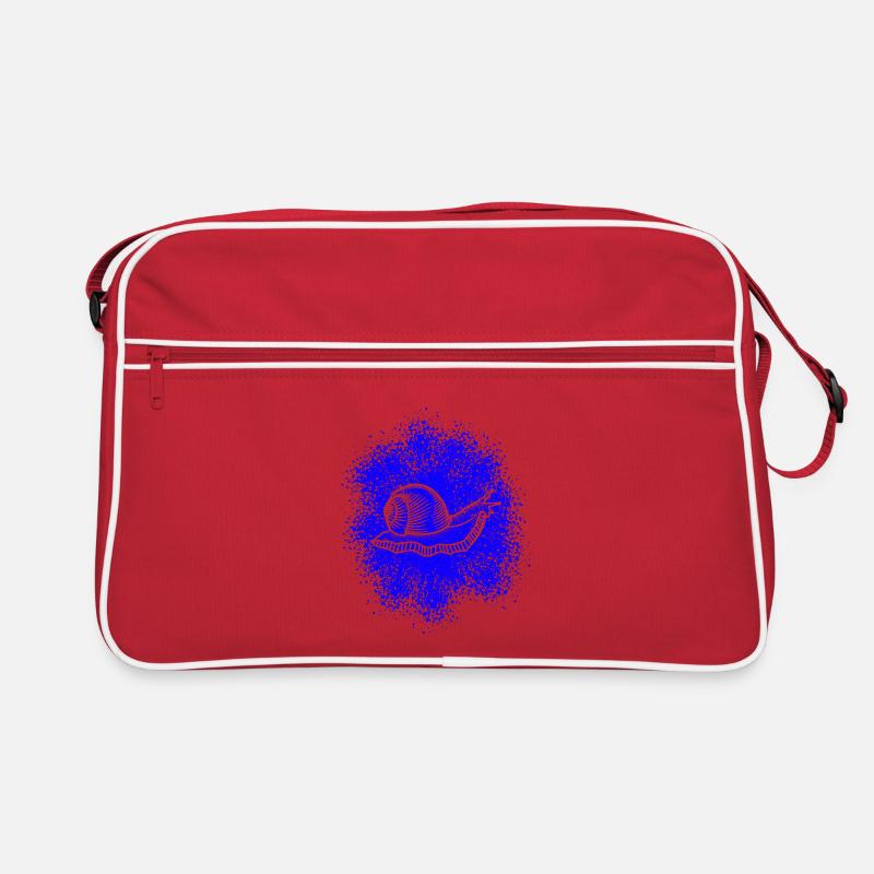 Escargot avec coquille d’escargot - Sac Retro - rouge/blanc