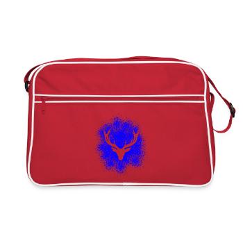 Majestueuse tête de cerf – pour les chasseurs et les amoureux de la nature - Sac Retro - rouge/blanc - Devant