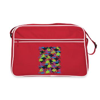 Ocean Camouflage – la vie marine dans le style camouflage - Sac Retro - rouge/blanc - Devant