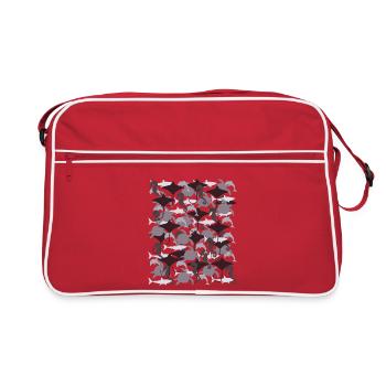 Ocean Camouflage – la vie marine dans le style camouflage - Sac Retro - rouge/blanc - Devant