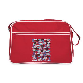 Ocean Camouflage – la vie marine dans le style camouflage - Sac Retro - rouge/blanc - Devant