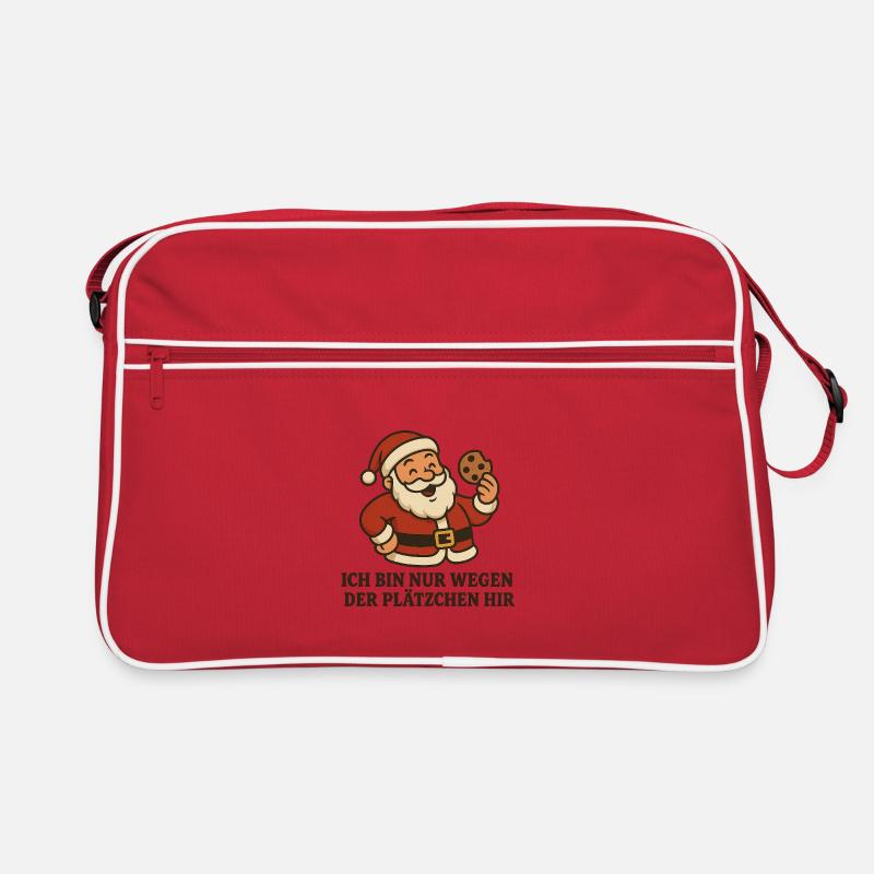 Santa Plätzchen Spruch Retro Tasche