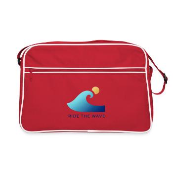 Surfers at sunrise - Retro Bag - red/white - Front