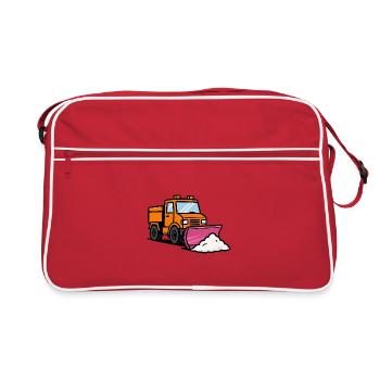 Chasse-neige amusant avec pelle à neige - Sac Retro - rouge/blanc - Devant