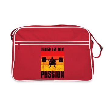 C’est ma passion Musculation Bodybuilder GYM - Sac Retro - rouge/blanc - Devant