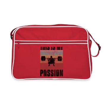 C’est ma passion Musculation Bodybuilder GYM - Sac Retro - rouge/blanc - Devant