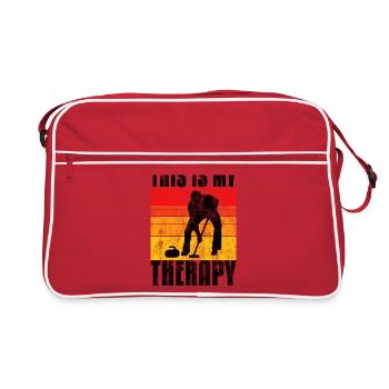 Curling is my therapy Curler Eisstockschießen - Retro Bag - red/white - Front