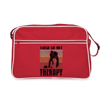 Curling is my therapy Curler Eisstockschießen - Retro Bag - red/white - Front