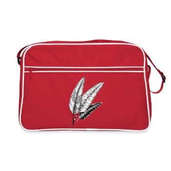 Drei Federn - Retro Tasche - Rot/Weiß - Vorne