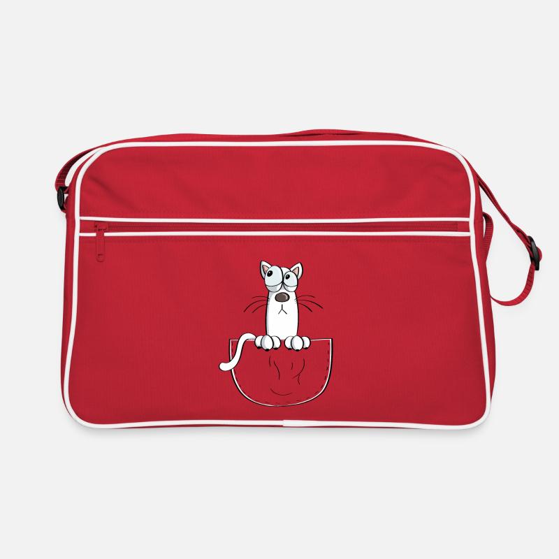 Chat dans le sac - Chats - Comic - Sac Retro - rouge/blanc