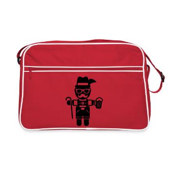 mann bier - Retro Tasche - Rot/Weiß - Vorne