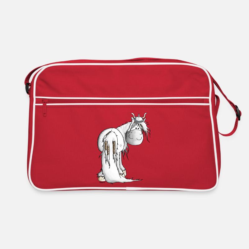 Wikinger Isländer - Pferd - Retro Tasche - Rot/Weiß