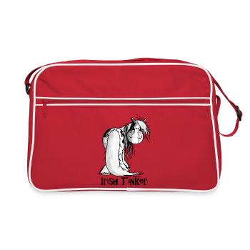 Cute Irish Tinker Horse - Pinto - Retro Bag - red/white - Front