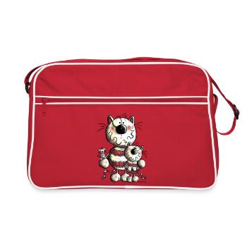 Drôle Chats - Sac Retro - rouge/blanc - Devant