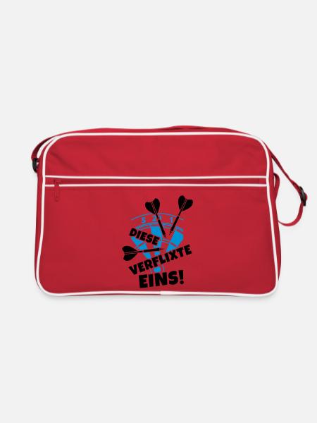 humor dart dartscheibe - Retro Tasche - Rot/Weiß - Vorne