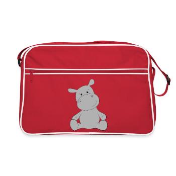 Nilpferd - Retro Tasche - Rot/Weiß - Vorne