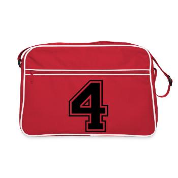 4 number rugby football - Retro Bag - red/white - Front