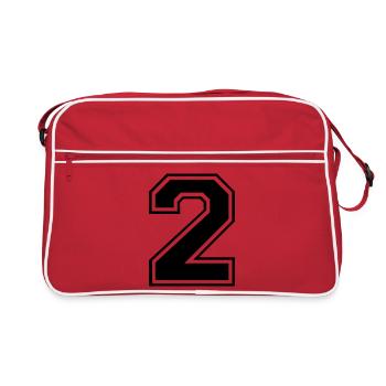 Football de rugby numéro 2 - Sac Retro - rouge/blanc - Devant